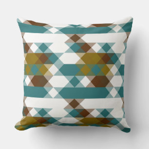 spicy mustard, faded jade, white and nutmeg cushion