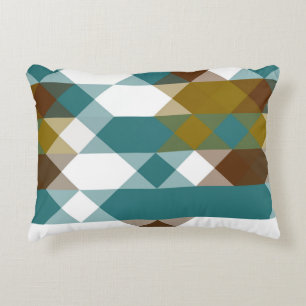 spicy mustard, faded jade, white and nutmeg decorative cushion