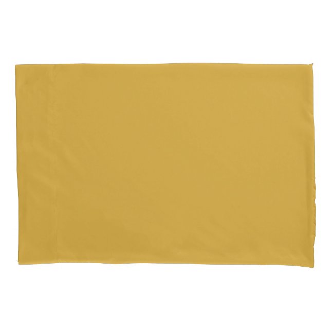 Spicy Mustard Yellow Solid Colour Print, Vintage Pillowcase (Front)
