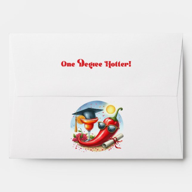 Spicy "One Degree Hotter" Graduation Envelope (Back (Top Flap))