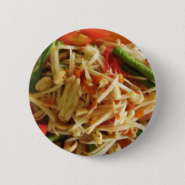 Spicy Papaya Salad [Som Tam] ... Thai Lao Food 6 Cm Round Badge (Front)