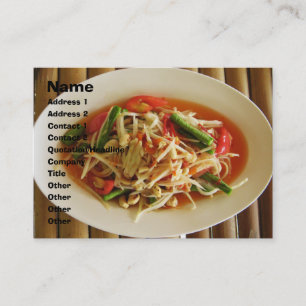 Spicy Papaya Salad [Som Tam] ... Thai Lao Food Business Card