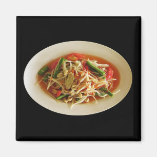 Spicy Papaya Salad [Som Tam] ... Thai Lao Food Magnet