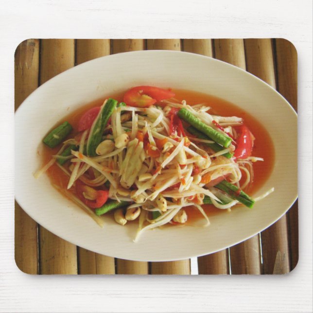 Spicy Papaya Salad [Som Tam] ... Thai Lao Food Mouse Pad (Front)