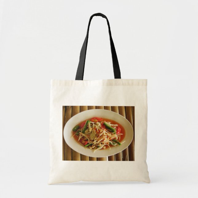 Spicy Papaya Salad [Som Tam] ... Thai Lao Food Tote Bag (Front)