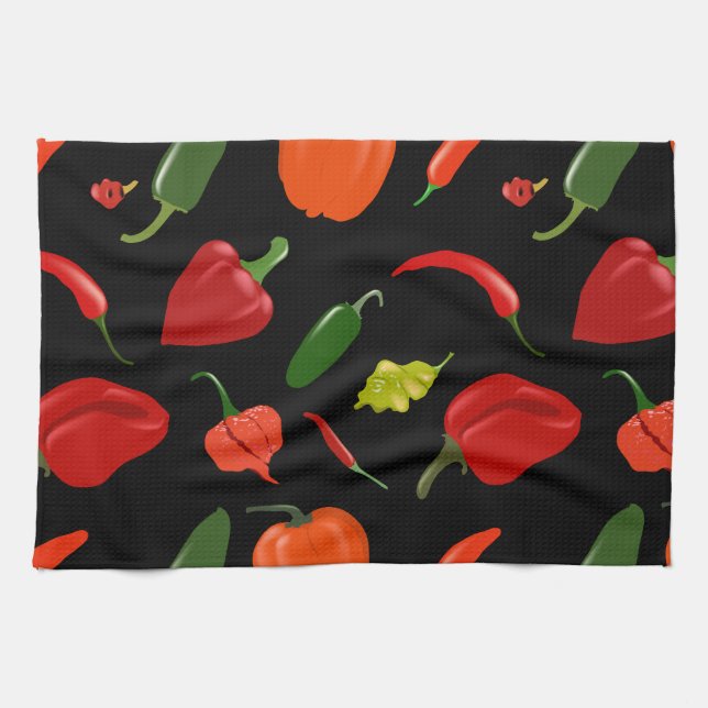 Spicy Peppers Kitchen Towel (Horizontal)