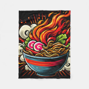 Spicy Ramen Japanese Noodle Street Art Fleece Blanket