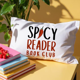 Spicy Reader Book Club Typography Gift Lumbar Cushion
