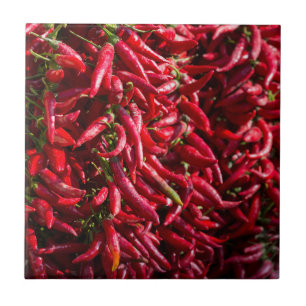 Spicy Red Chilli In The Town Of Kalocsa Tile