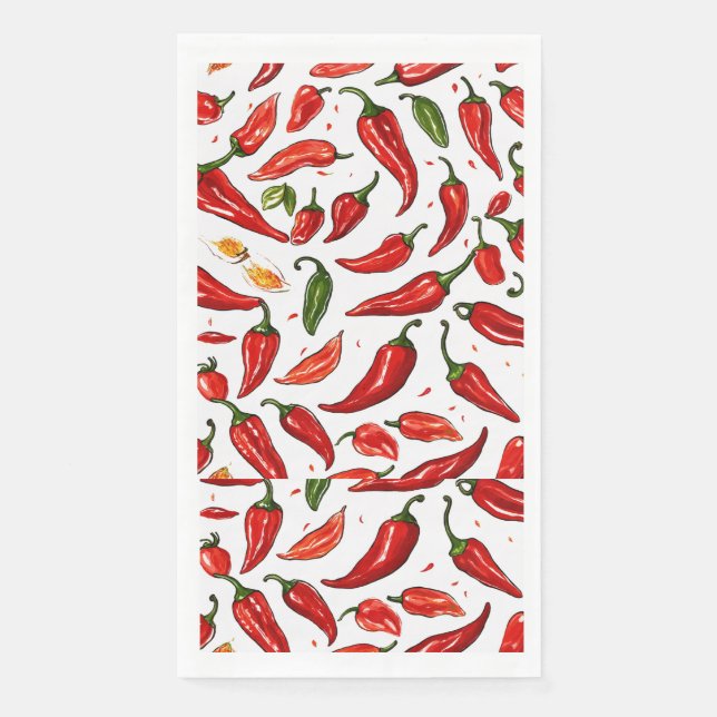 "Spicy Red Chilli Paper Napkins" Napkin (Front)