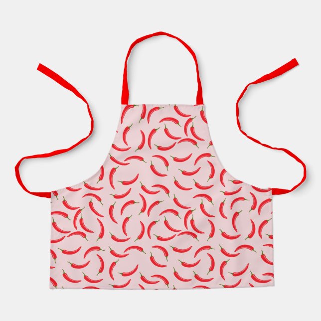 Spicy Red Chilli Pattern Apron (Front)
