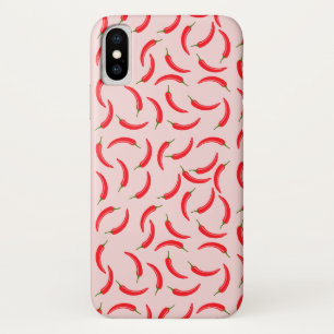 Spicy Red Chilli Pattern iPhone X Case