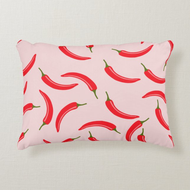 Spicy Red Chilli Pattern Decorative Cushion (Front)