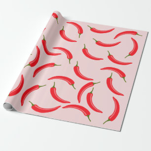 Spicy Red Chilli Pattern Wrapping Paper