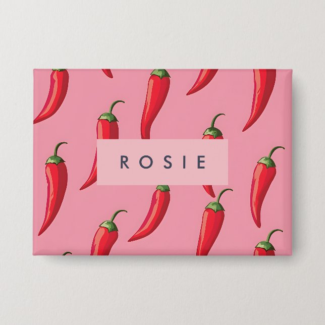 Spicy Red Chilli Pepper Pattern on Pink Background (Front)