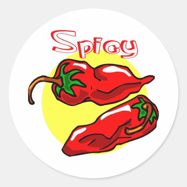 Spicy Red Chilli Peppers Classic Round Sticker (Front)