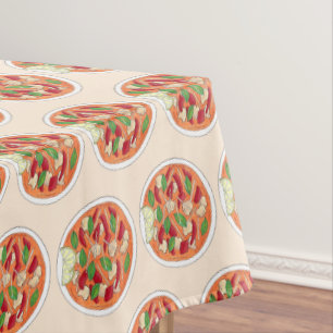 Spicy Red Curry Tofu Thai Restaurant Cuisine Food Tablecloth
