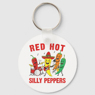 Spicy Red Hot Silly Peppers Band Parody Chilli Car Key Ring