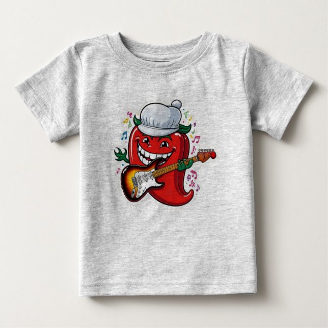  Spicy Rock Star Chilli Pepper Baby T-Shirt (Front)