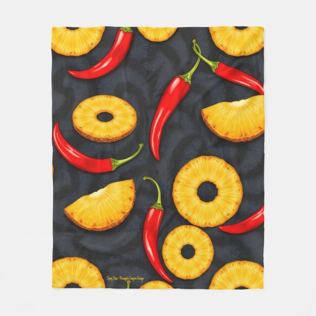 Spicy Slice - Pineapple Empire Design Fleece Blanket (Front)