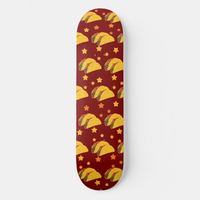 Spicy Tacos and Stars Skateboard (Front)