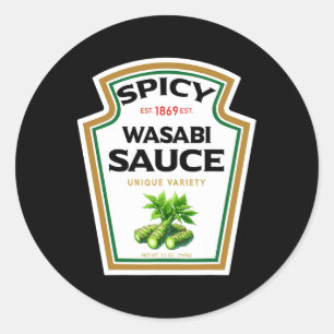 Spicy Wasabi Sauce Bottle Label Funny Halloween Co
