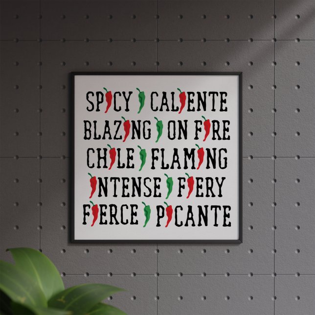Spicy Words Chile Pepper Design Poster (Creator Uploaded)