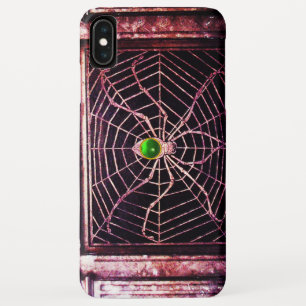 SPIDER AND WEB Green Emerald Black iPhone XS Max Case