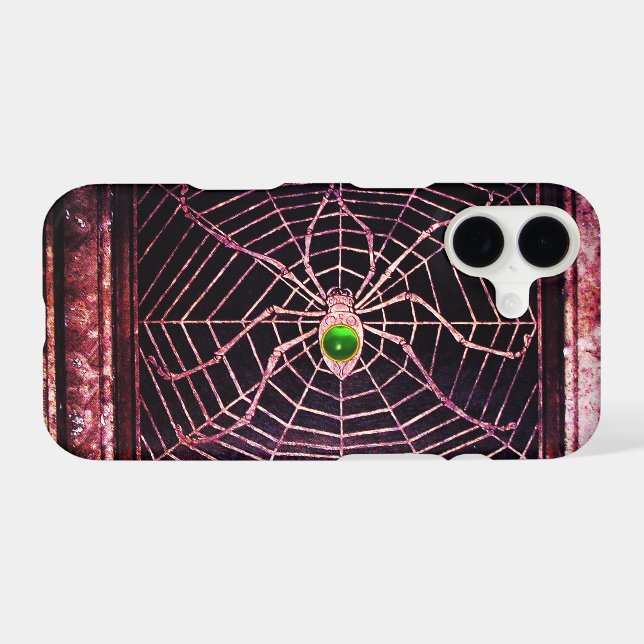 SPIDER AND WEB Green Emerald Gem Black (Back (Horizontal))