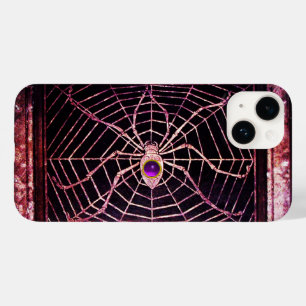 SPIDER AND WEB PURPLE GEMSTONE Black Case-Mate iPhone 14 Case