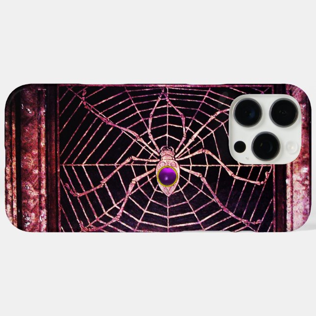 SPIDER AND WEB Purple Gemstone Black Case-Mate iPhone Case (Back (Horizontal))