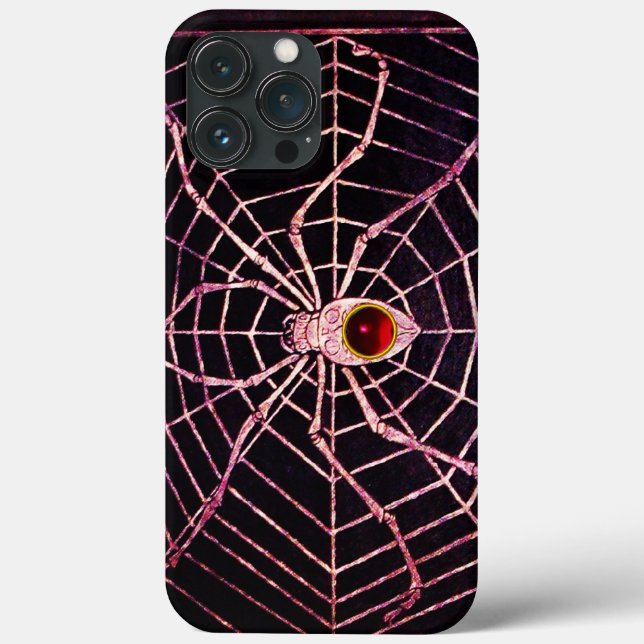 SPIDER AND WEB Red Ruby Black Case-Mate iPhone Case (Back)