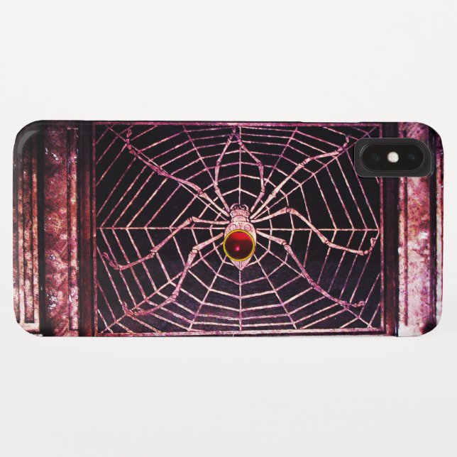 SPIDER AND WEB Red Ruby Black Case-Mate iPhone Case (Back (Horizontal))