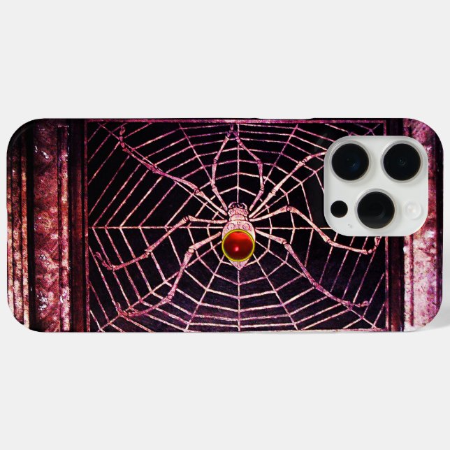 SPIDER AND WEB Red Ruby Black Case-Mate iPhone Case (Back (Horizontal))