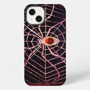 SPIDER AND WEB Red Ruby Black iPhone Case