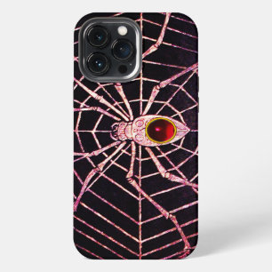 SPIDER AND WEB Red Ruby Black iPhone Case