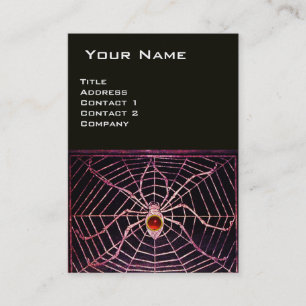 SPIDER AND WEB Red Ruby Black Pearl Paper Business Card