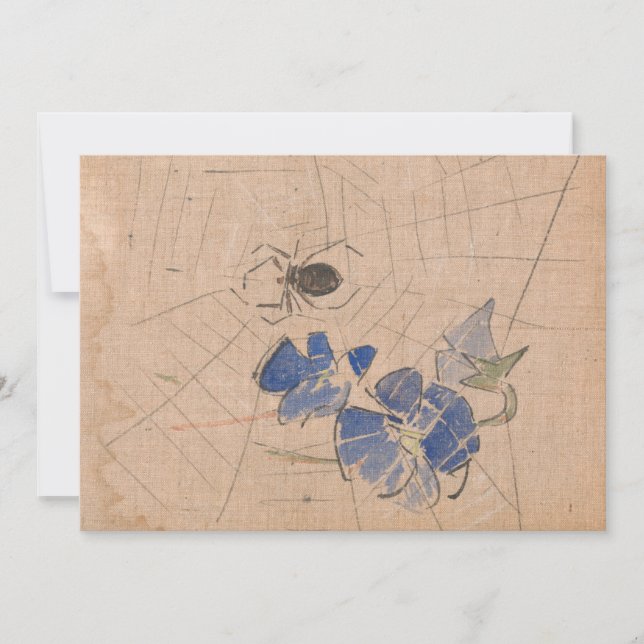 Spider and Web with Blue Flowers | Joseph Crawhall (Front)