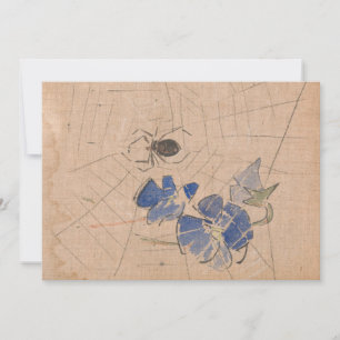 Spider and Web with Blue Flowers Joseph Crawhall