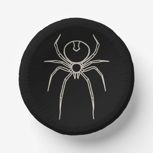 Spider - Bat Black and Bone White Paper Plate (Front)