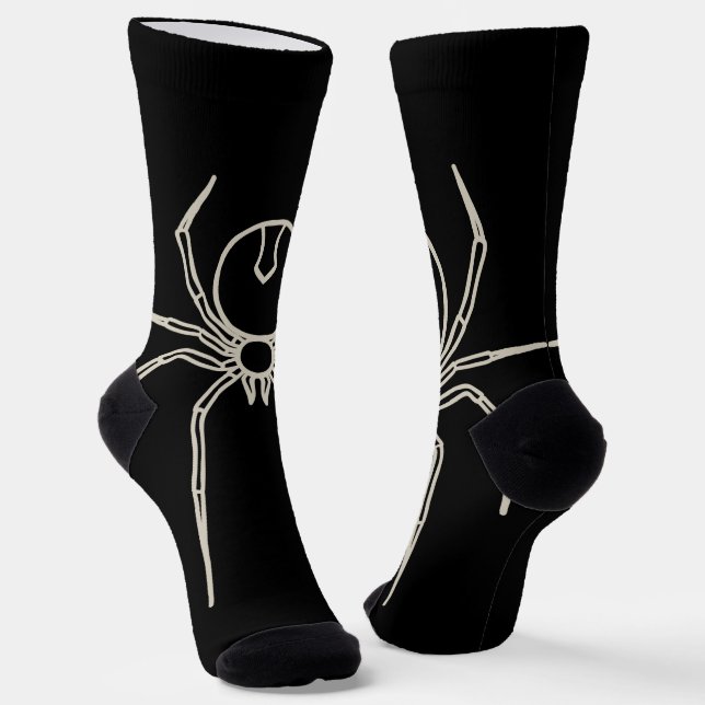Spider - Bat Black and Bone White Socks (Angled)