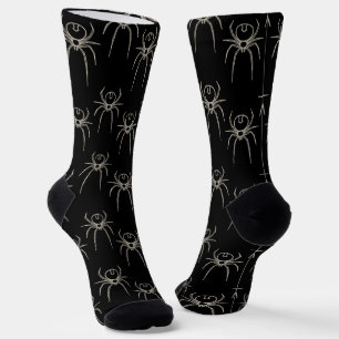 Spider - Bat Black and Bone White Socks