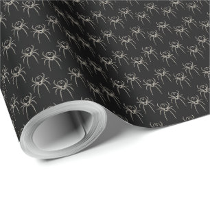 Spider - Bat Black and Bone White Wrapping Paper