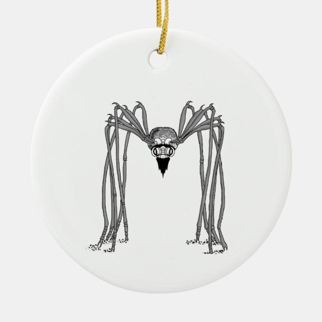 spider . black and white ceramic tree decoration (Front)
