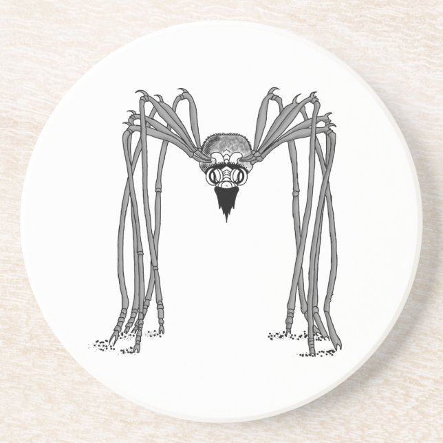 spider . black and white coaster (Front)