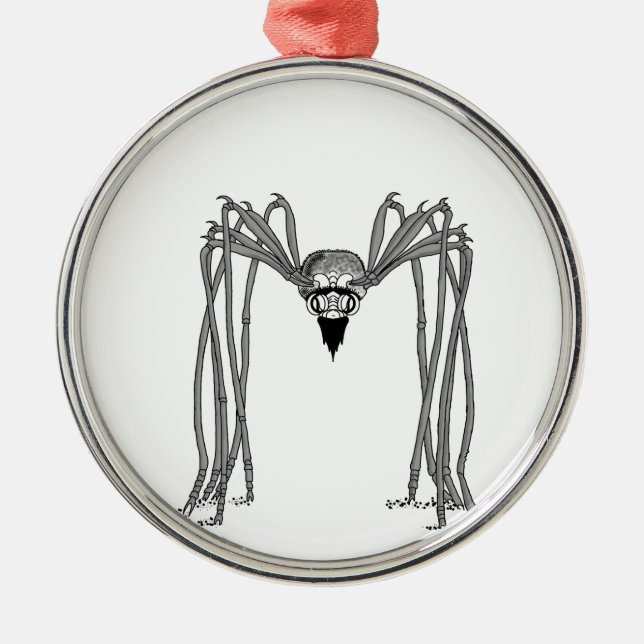 spider . black and white metal ornament (Front)