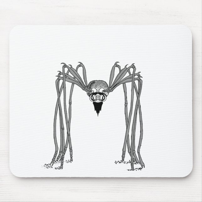 spider . black and white mouse pad (Front)