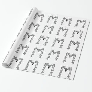 spider . black and white wrapping paper