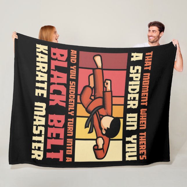 Spider Black Belt Karate Master Fleece Blanket (In Situ)