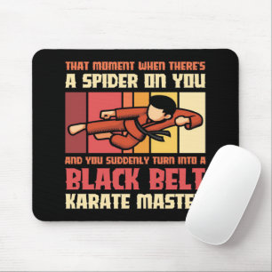 Spider Black Belt Karate Master Mouse Pad